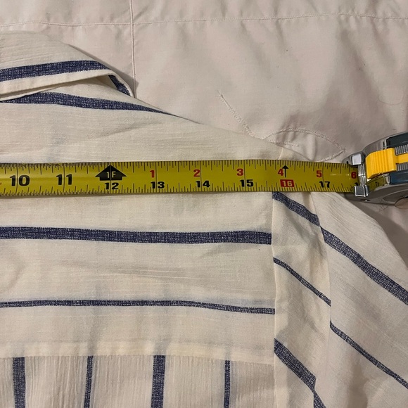 Massimo Dutti - White & Blue Striped Maxi Dress Size: 10 - Picture 6 of 9